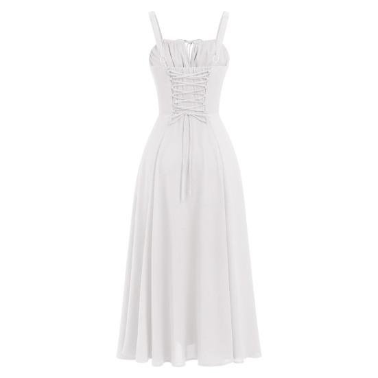 Bohemian Style Summer Dress Adjustable Drawstring Corset Versatile Square Cut Midi