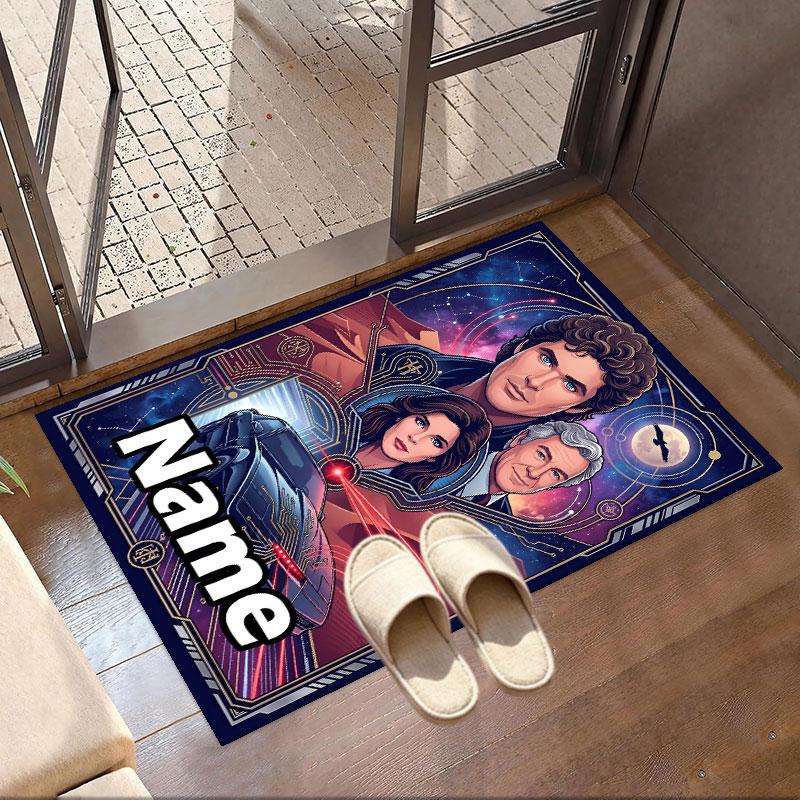 Custom Name Personalized Knight Rider Print Carpet, Versatile Home Decor Rug, for Playroom, Apartment, Balcony, Entryway, Hallway Gift