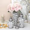Ceramic General Pot Silver Grid  Porcelain Ginger Jar Storage Tank with Cover Flower Vase Home Furnishing Decoration Vases Pots
