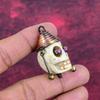 Howlite Pendant Titanium Bead Eyes & Skull Bone Face Pendant Copper Wire Wrapped Gemstone Jewelry