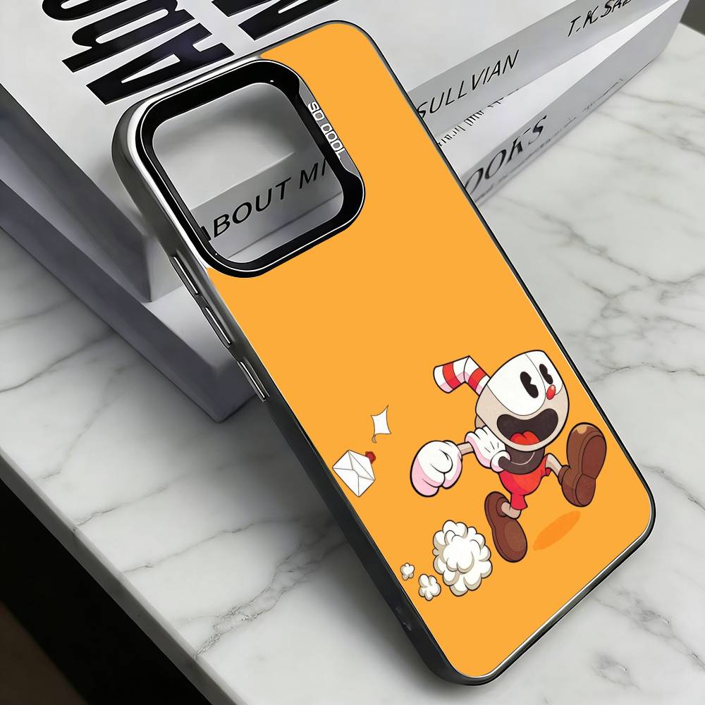 Game Cuphead   Phone Case For iPhone 17,16,15,14,13,12,11 Plus,Pro Max,XS,Colored Silver Plated Inside Cover