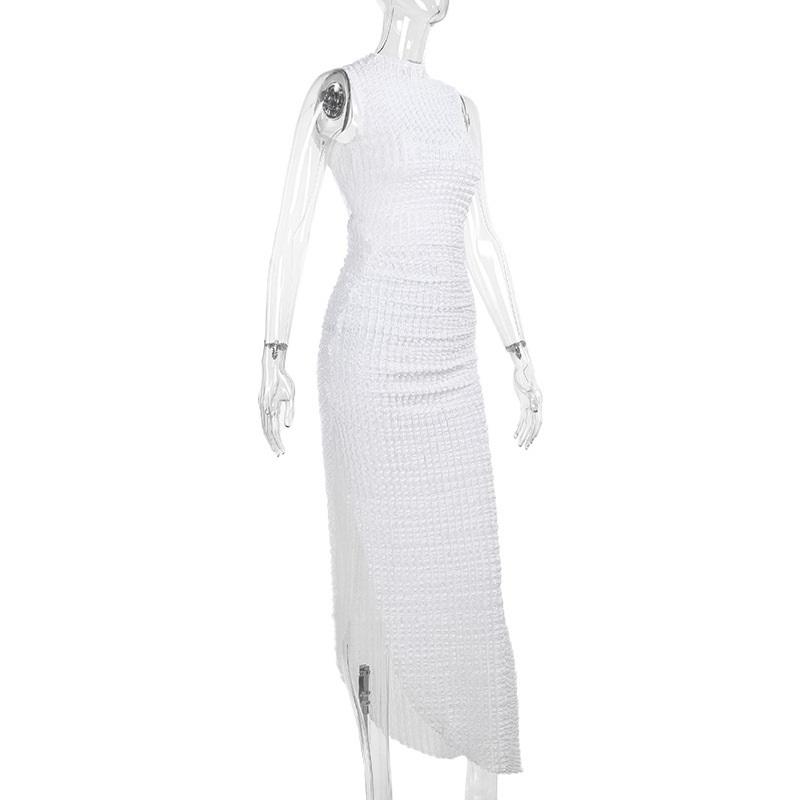 Evropské a americké letní dámské bez rukávů s holými zády bez ramínek přiléhavé dlouhé sexy elegantní šaty pro ženy