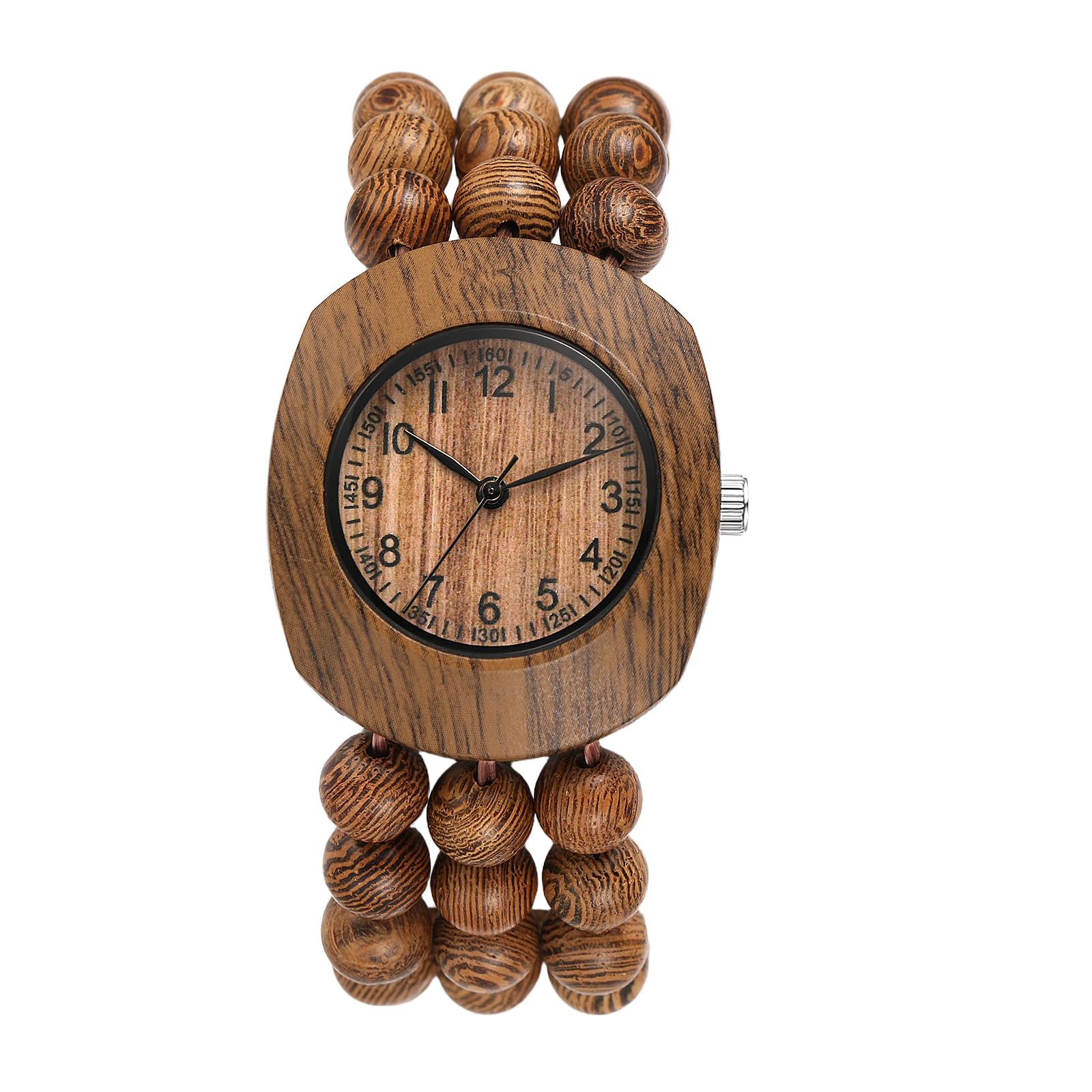

Wooden Watch with Prayer Beads for Natural Wood Novelty Waterproof Quartz Bohemian Analog Fashion Birthday Style B Women Accessory, Item, Bracelet, коричневый