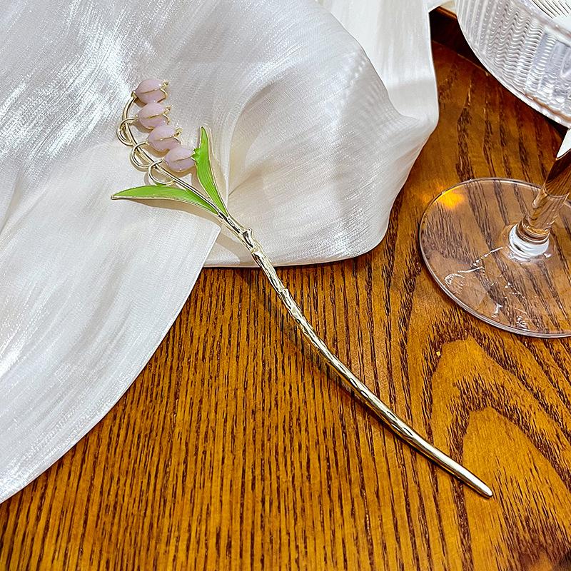 Mori Gentle Bell Orchid Hairpin Temperament New Chinese Hanfu Pearl Tassel Daily Coiffure Hairpin Hair Accessories