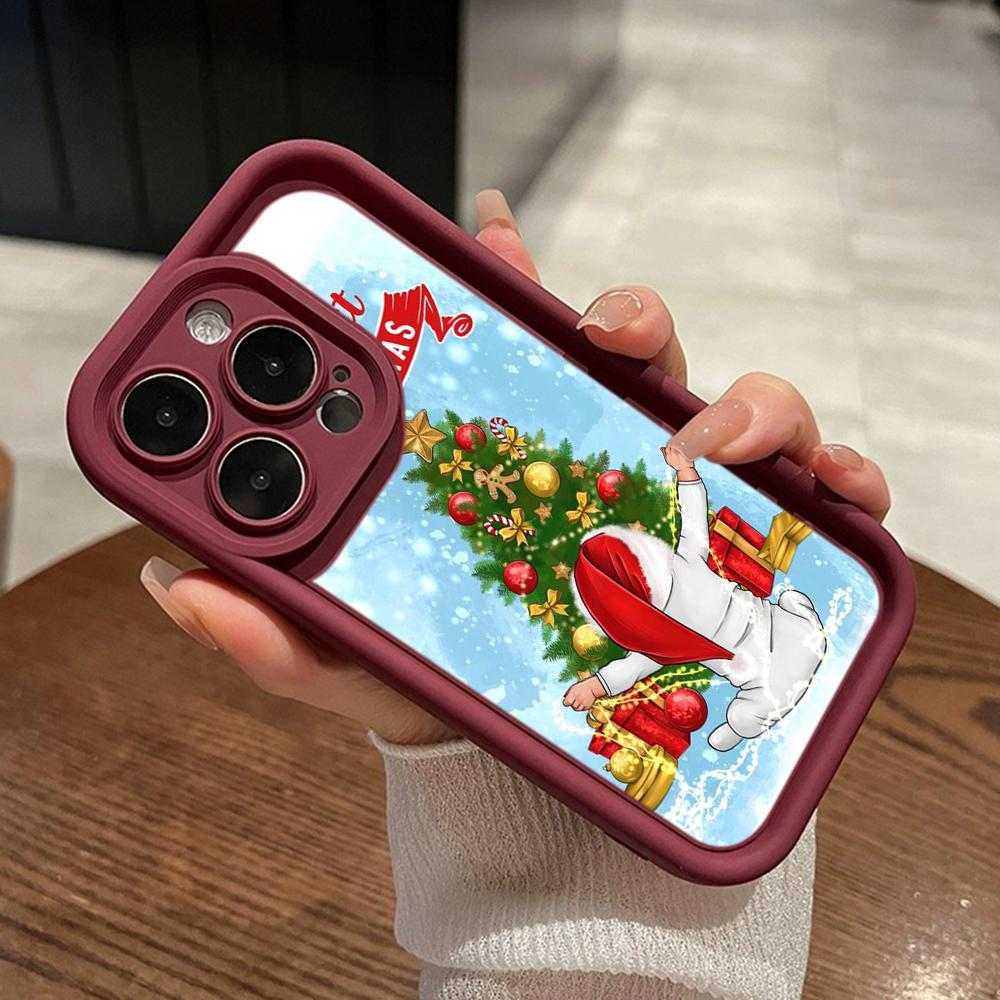 Ae108 Happy New Year Merry Christmas Phone Cases for iPhone 16 14 13 11 Pro Max 15 7 8 6s Plus 12 Mini XR XS Max SE Angel Eye Ladder Protective Cover