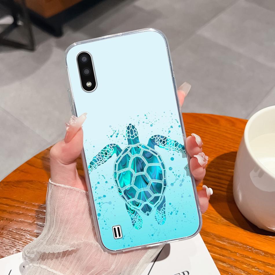

For Samsung Galaxy A01 M01 Core Case Gradient Flowers Soft TPU Silicone Phone Cases For Samsung A 01 M 01 Protective Back Cover Galaxy M01