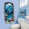 3D Wall Decal Ocean World Self-Adhesive Sticker Semi-Matte PVC Easy Peel Sticker Irregular Shape Home Decor Ocean Theme Decor