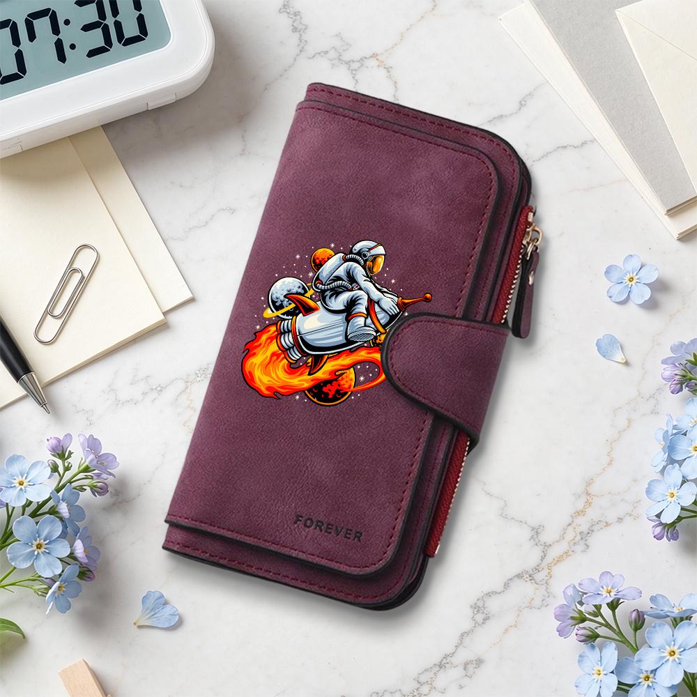 Cartoon Astronaut Purse Fashion Casual Portable Wallet Daily Use Lightweight Card Holder