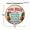 Vintage Tin Metal Sign Pool Rules Retro Wall Decor for Pub Bar Cafe