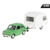 Model 1:43 Set Fiat 126p + Niewiadów Camping Trailer, Green