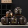 Ceramic Sealed Jar Retro Black Purple Clay Teas Can Black White Pu Erh Tea Universal Tea Storage Tank Tea Box Storage Can