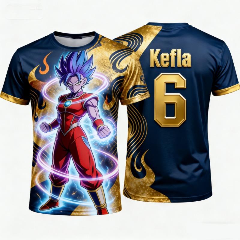 2026 Summer Dragon Ball Oversized T-shirt High Print Super Saiyan