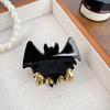Y2K Halloween Bat Hair Claw Dazzling Colors Bat Wings Hair Claw Shiny Acrylic Shark Clip  Festival