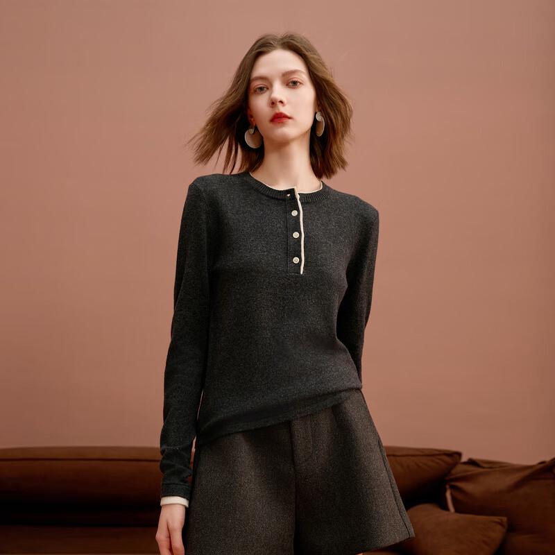 Sancai Women's Round Neck Knit Base Layer Sweater