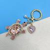 Rhinestone Marine Turtle Pendant Colorful Ocean Hanging Pendant Turtle Keychain  Car Key Pendant