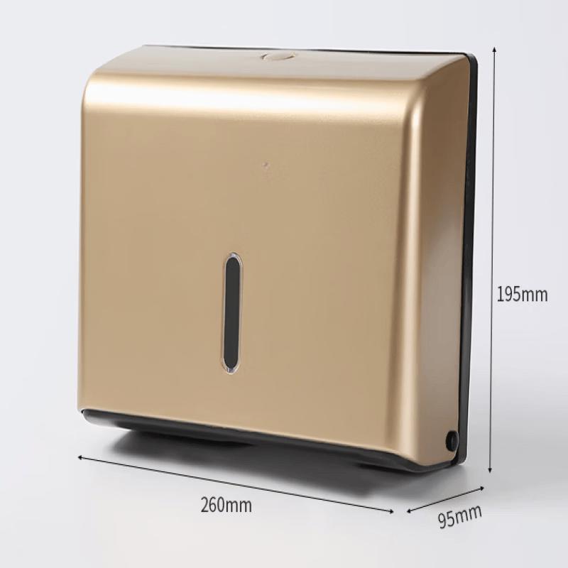 Gold Wall-Mounted Bathroom Tissue Box with Storage