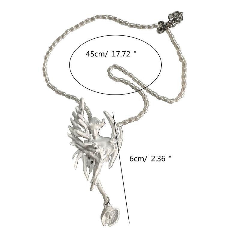 Siren Pendant Brooch Trendy Adjustable Rope Collarbone Chain Jewelry Gothic Style Neckchain Ornament for Women Girls