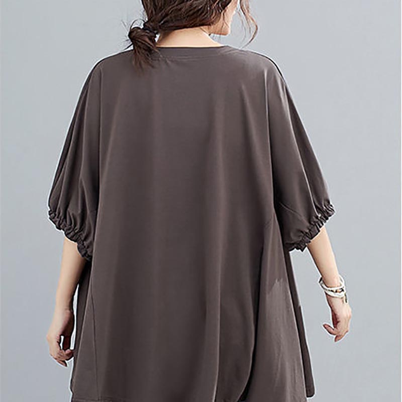 Spring and Summer Tops Age -reducing Thin Western Women's T-shirt Women's Belly Plus Size Loose Tops Clothing