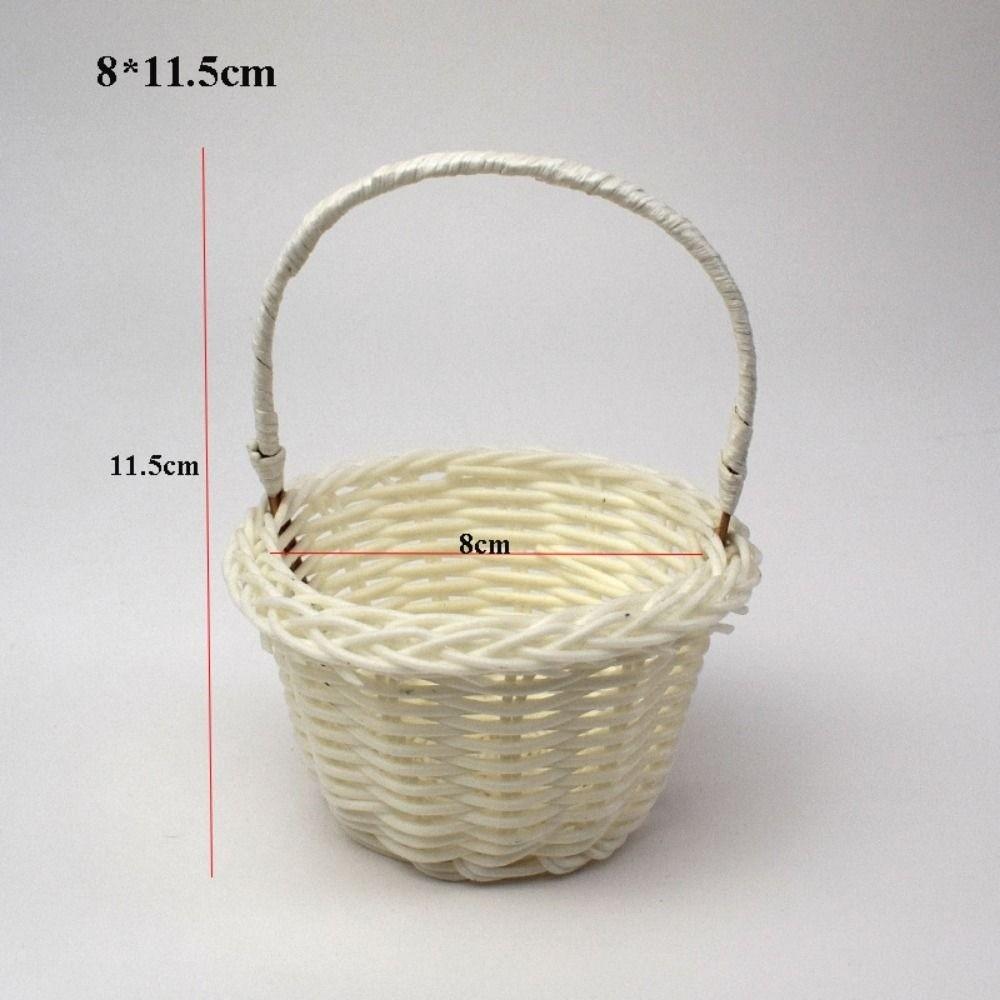 with Handle Imitation Rattan Handhold Household Braid Storage Baskets Living Room Decoration