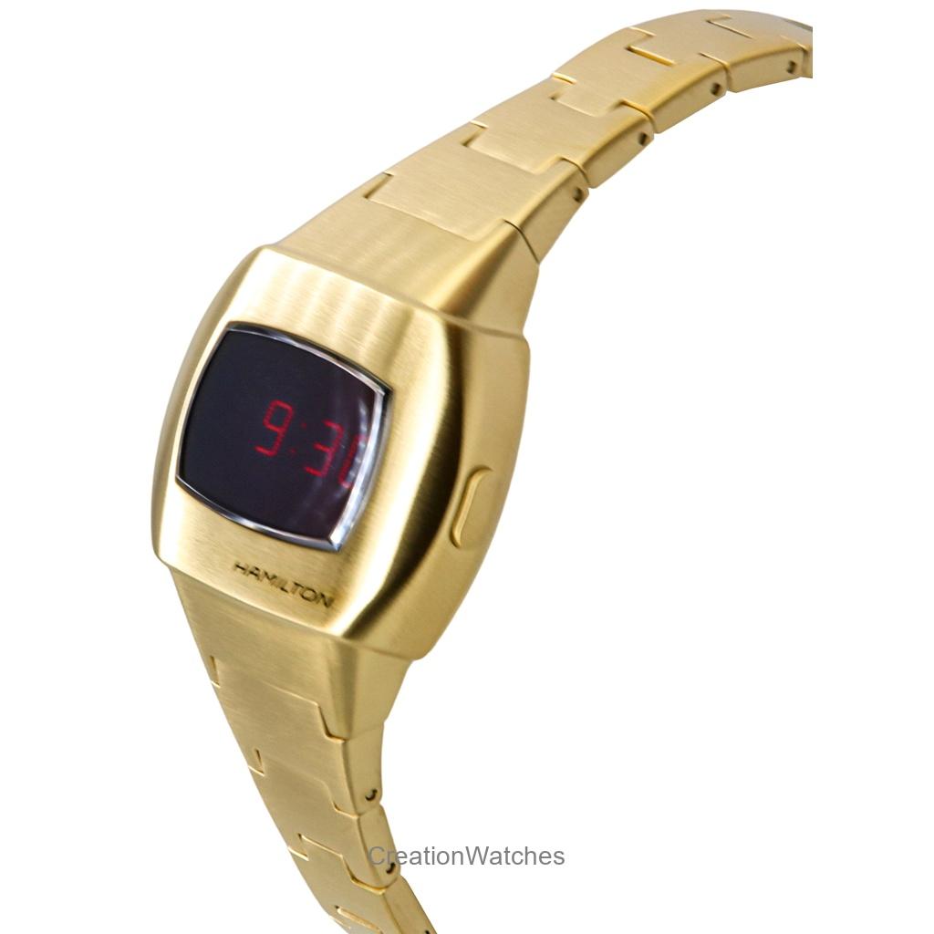 Hamilton American Classic PSR 74 Gold Tone Stainless Steel Red Dial Quartz H52314130 100M Unisex Watch