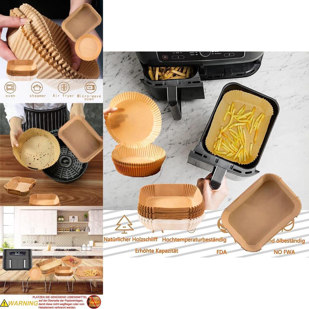Air Fryer Accessories Food-grade Silicone Oil Paper For Air Fryer Baking High-temperature Cooking Of 100)