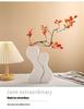 Sleek Black Geometric Ceramic Vase for Home Decor
