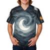 Men's Halloween Printed Medical Scrub Top V Neck with Tie and Pockets Comfortable Fit Daily Workwear for Healthcare Professionals