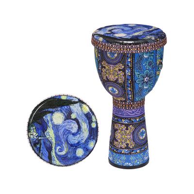 African Hand Drum  8 Inch Portable Djembe Drum Percussion Instrument with Colorful Art Patterns for