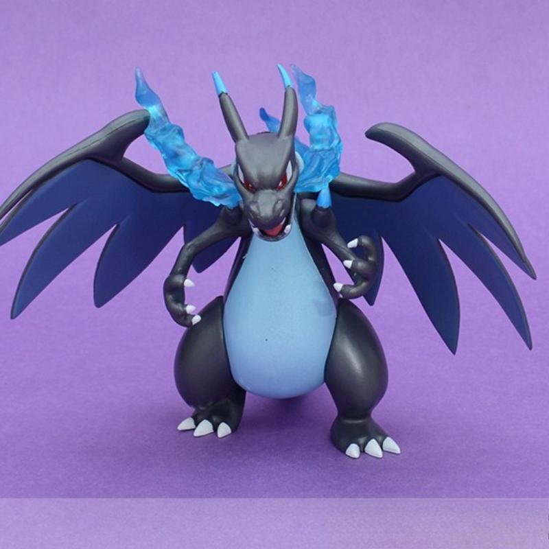 Premium GK Scale Action Figure of Mega Charizard X Y Blue Flame Anime Statue for Collection & Desktop Display Model Toys