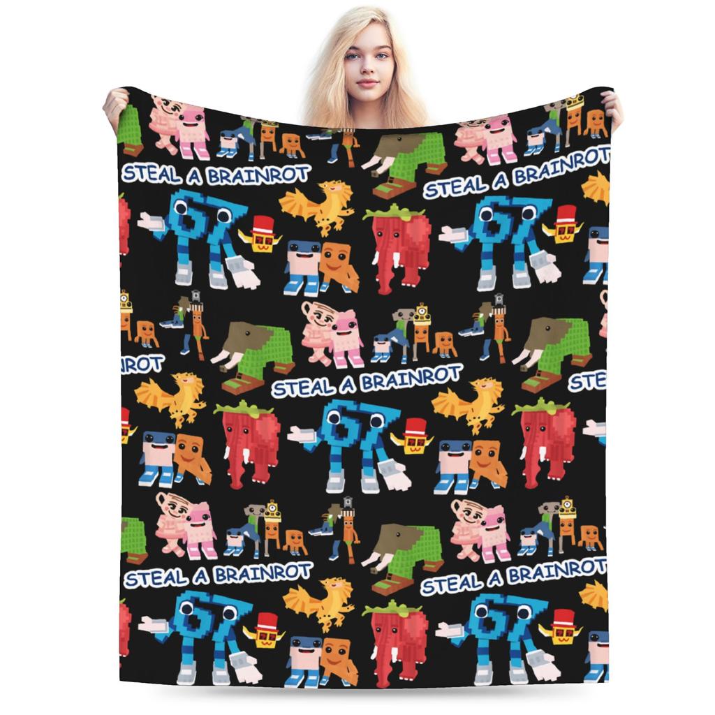 Funny Six Seven 67 Meme Fleece Blanket Throw Blankets for Home Hotel Sofa 150*125cm Bedspreads