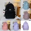 Large Capacity Simple Backpack With Solid Color And Letter Design Daily For