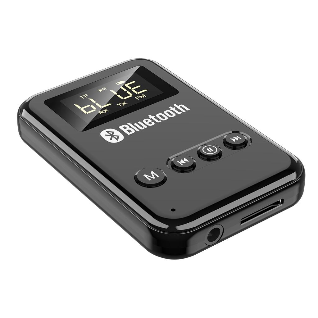 2in 1 Bluetooth 5.0 Transmitter Receiver Wireless O Adapter Car FM Digital Display