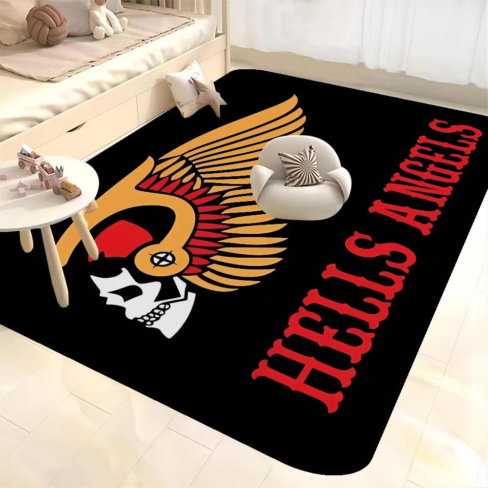 Hell Angels Vintage Motorcycle Doormat Non Slip Bathroom Toilet Mats Bedroom Rug Nordic Home Decor