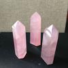 Elegant Pink Natural Rock Rose Quartz Crystal Point Healing Stone Obelisk Wand For Natural Health