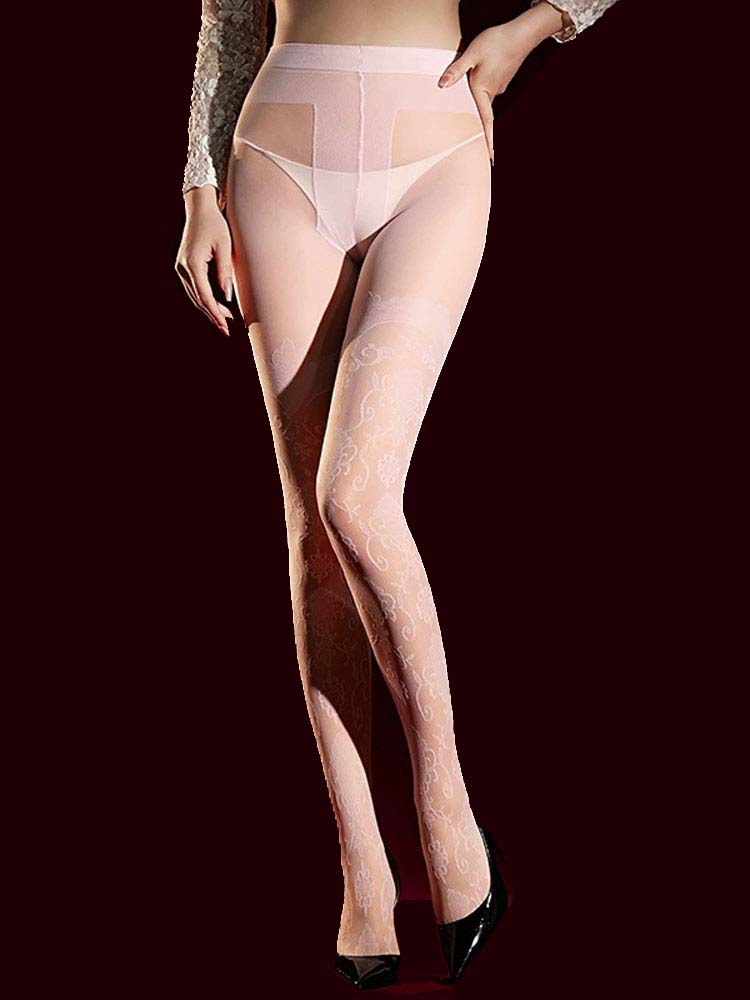 Elegant Printing Pantyhose Women'S Sexy Lace Allure Thin Sheer Tights Woman Lingerie Nightclub Party Stocking Fashion Pantyhose