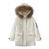 Women's High-End Thickened Winter Parka with Large Fur Collar - Mid-Length Warm Cotton-Padded Coat