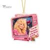 Retro Warmth Wall Hangings Dolly Christmas Ornament, 2D Acrylic Collectible Hanging Decor, Memorial Country Music Star Pendants Theme Blonde