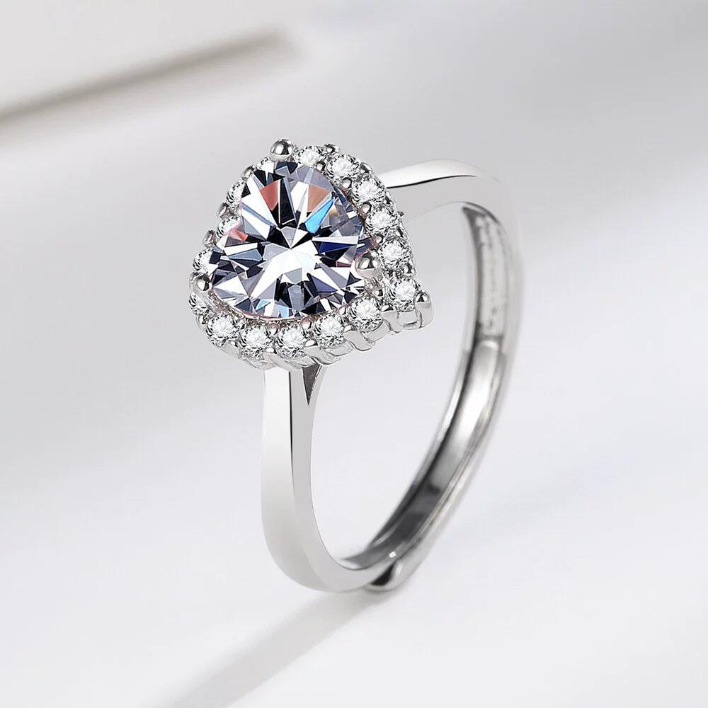 925 Sterling Silver Fashion Temperament Multicolor Love Zircon Ring, Birthday Party Anniversary Gift, Ladies Jewelry