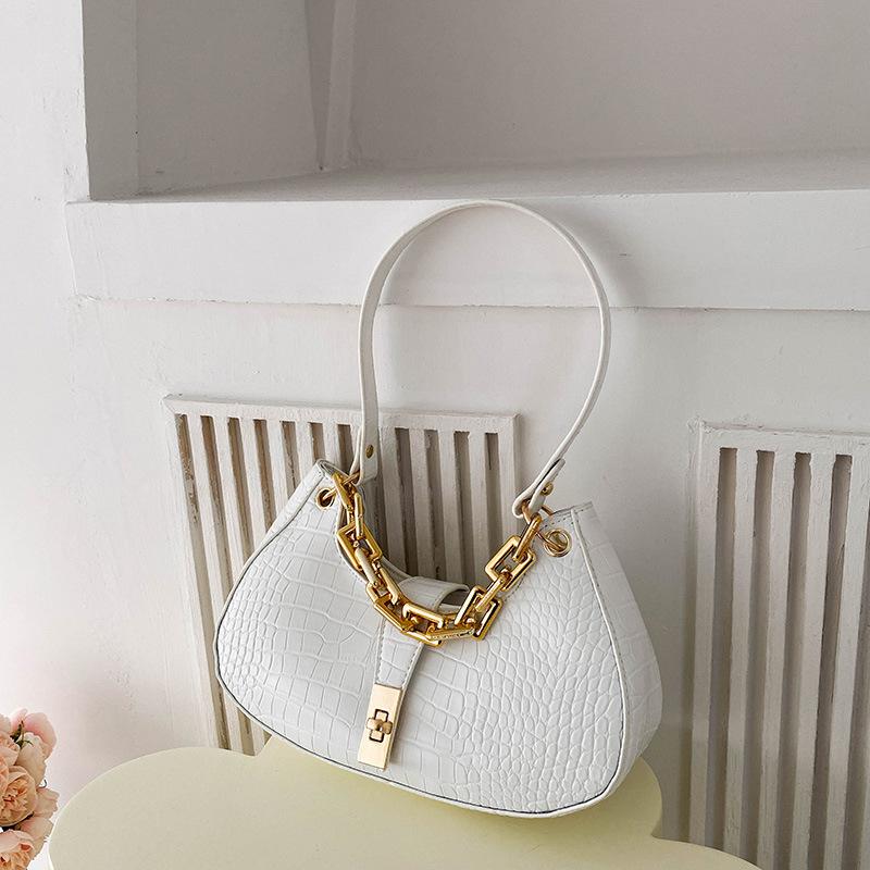 

Сумка женская 2024 новая сумка через плечо корейская модная сумка индивидуальный повседневный дизайн сумка подмышкой модная женская сумка белый