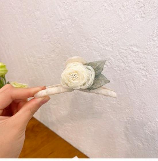 

Элегантная заколка для волос «Роза с утренней росой»: Большая заколка-краб для женщин