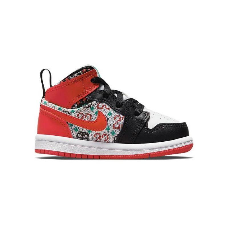 Air Jordan 1 Mid-Top Kleinkindschuhe rot/schwarz/weiß DM1209-150
