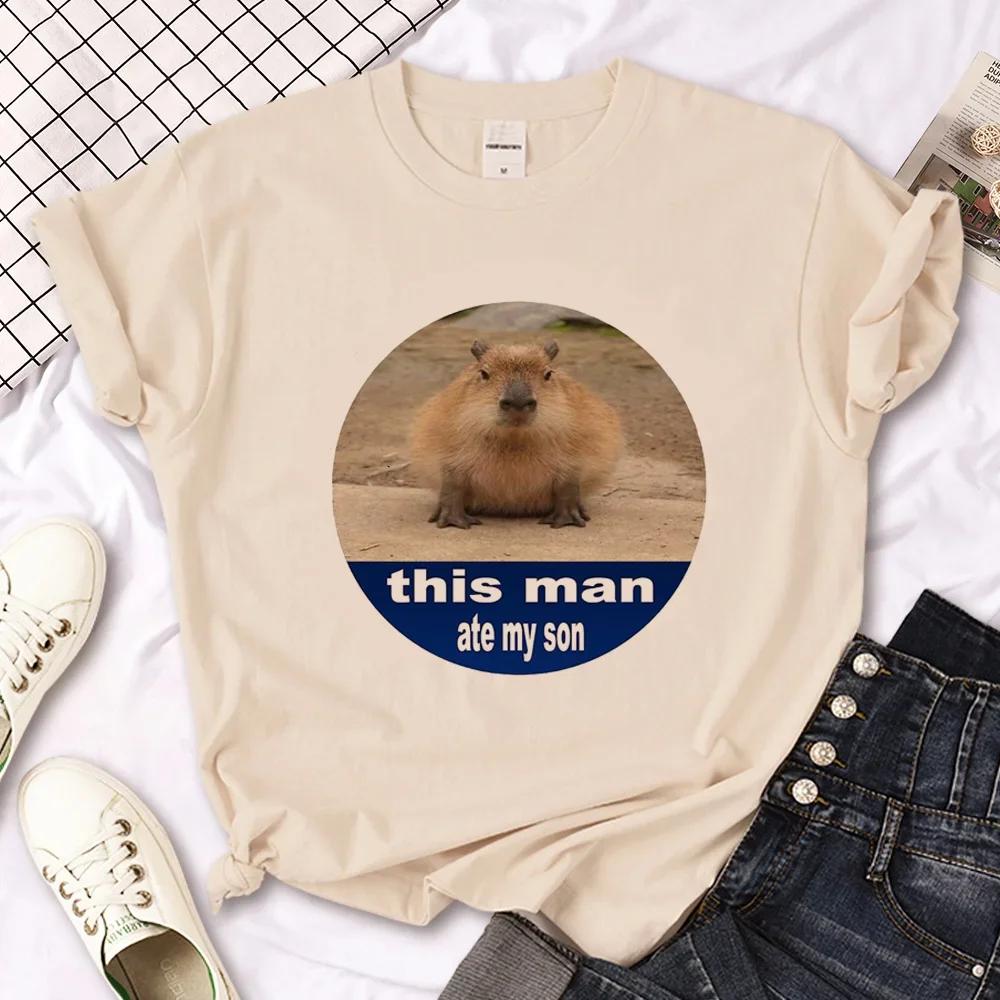 Capybara Capybara T-Shirts Herren Y2K Designer Sommer T-Shirt Junge Y2k 2000er Japanische Kleidung Kawaii T-Shirt Grafik-Top Weiblich