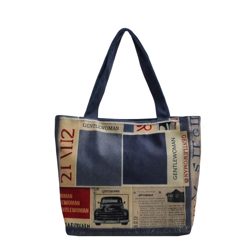 Fashion Printed Shoulder Bag Women's 2025 New Large-capacity Bucket Bag Niche Retro Large-capacity Portable Tote Bag