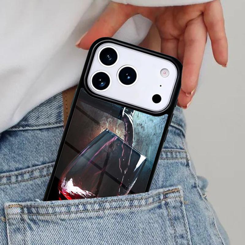Red Wine Glass Phone Case for iPhone 17ProMax 12 13 14 15 16e 17 Pro Max Plus Air Cover
