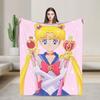 S-Sailor M-Moon Anime Blanket  Camping Flannel Bedding Throws For Living Room Warm Soft Design Quality Bedspread Gift