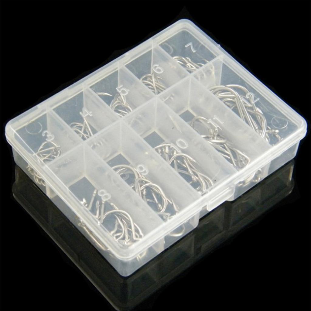 100Pcs Stainless Steel Fishing Lure Hook with Rings Carbon Steel Bait fish Hooks for Freshwater Saltwater Fishing accessories