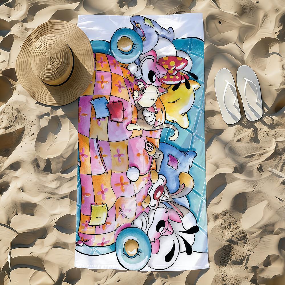 Cartoon D-Diddl Rat Towel Beach Towel Oversized Quick Dry Towel Absorbent Soft Swim Beach Towels for Men Women