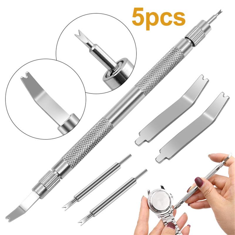 5pcs 45#steel Watch Strap Removal Tool Double Head Screwdriver Tool For Adjustment Replacing Removal