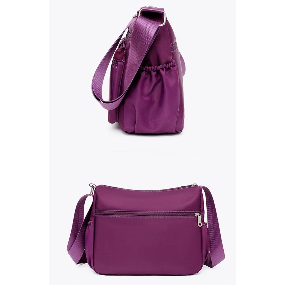 Fashion Nylon Messenger Bags Large Capacity Solid Color Crossbody Pack Casual Waterproof Underarm Bag Women Girls
