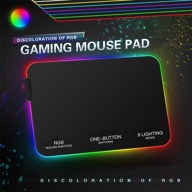 

RGB Luminescence Gaming Mouse Pad Computer Mousepad Large Mouse Pad Gamer Mouse Carpet Mause Pad PC Desk Play Mat with Backlit 250*350*3MM